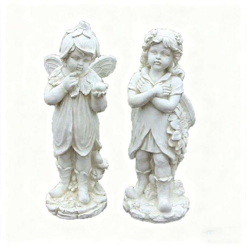 Menschliche Skulptur eines kleinen Engels aus Fiberglas