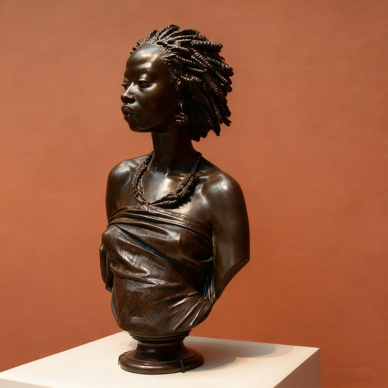 Menschliche Skulpturenbüste aus Fiberglas mit Bronzeeffekt