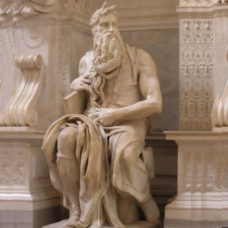 Klassische sitzende Statue einer menschlichen Skulptur aus Marmor