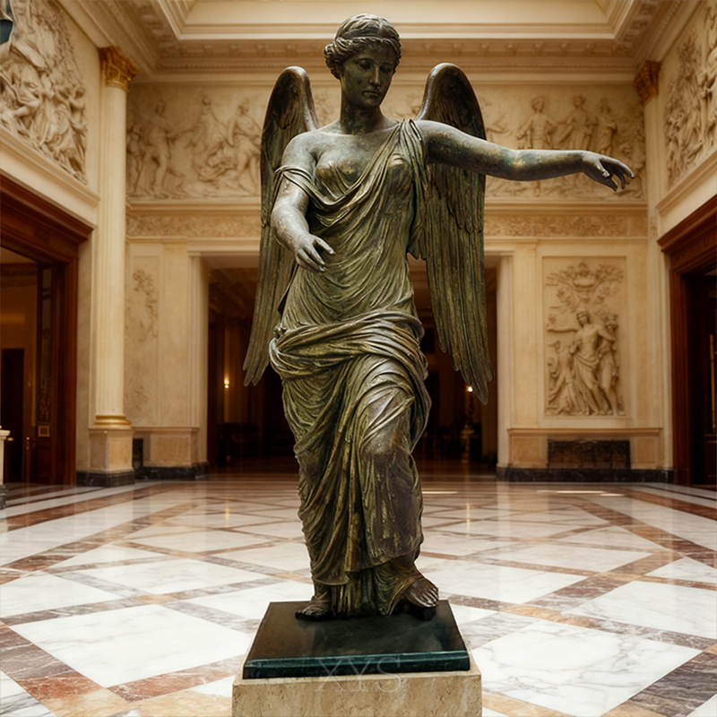 Bronzene geflügelte Nike-Göttin-Skulptur für den Innenbereich