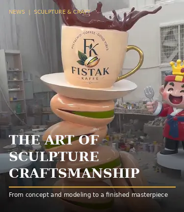 Wie wird eine mit Pistazienkaffee versehene Fiberglas-Skulptur für ein neues US-Café geformt und bemalt?